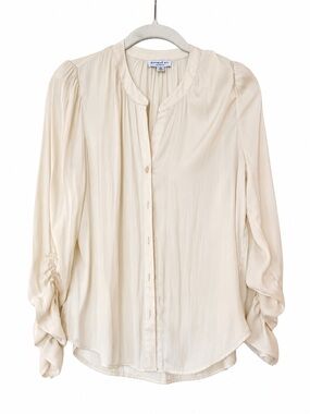 Current Air Cream Button-Front Blouse
